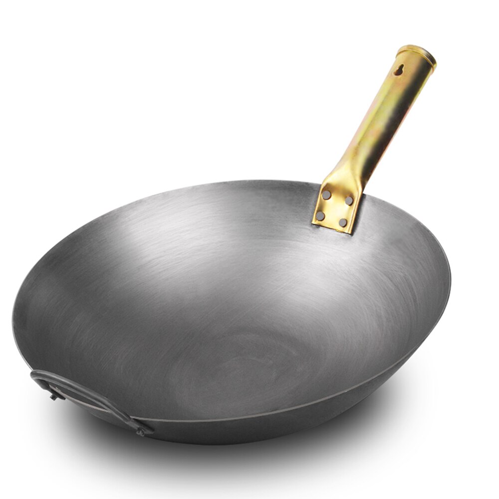 Woks Chinese Iron Wok Traditional Handmade Iron Wok Pan Gas And Induction Cooker Cookware 32cm/34cm/36cm/38cm: 32CM