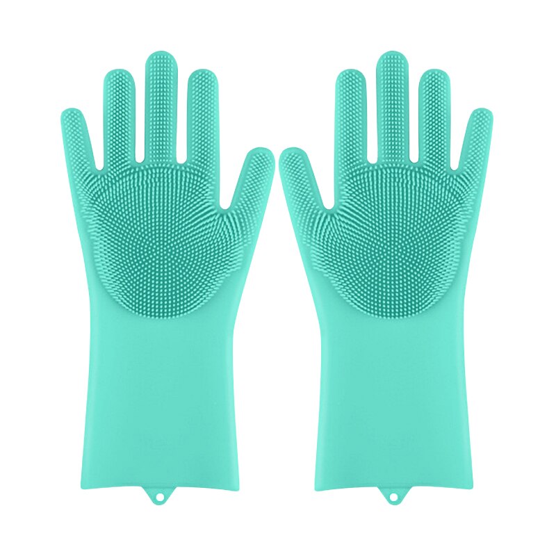 Guanti per la pulizia della toelettatura degli animali domestici cane gatto bagno Shampoo guanto Scrubber magia lavapiatti spugna guanto per depilazione in silicone: Sky blue