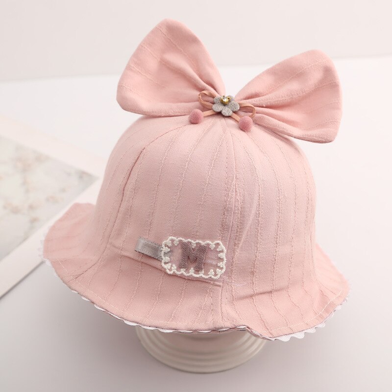 Fiskehatt for barn 1-3 år gammel vår og sommer jente solhatt sløyfe kvinne baby tynn solkrem solhatt bts bøttehatt