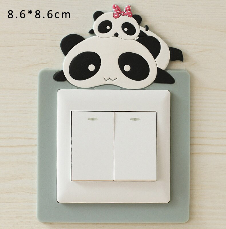 1Pcs 3D for Switch Outlet Kid Room Decor for Household On-off Protective Cover Luminous Silicone Wall Sticker Cartoon: bear