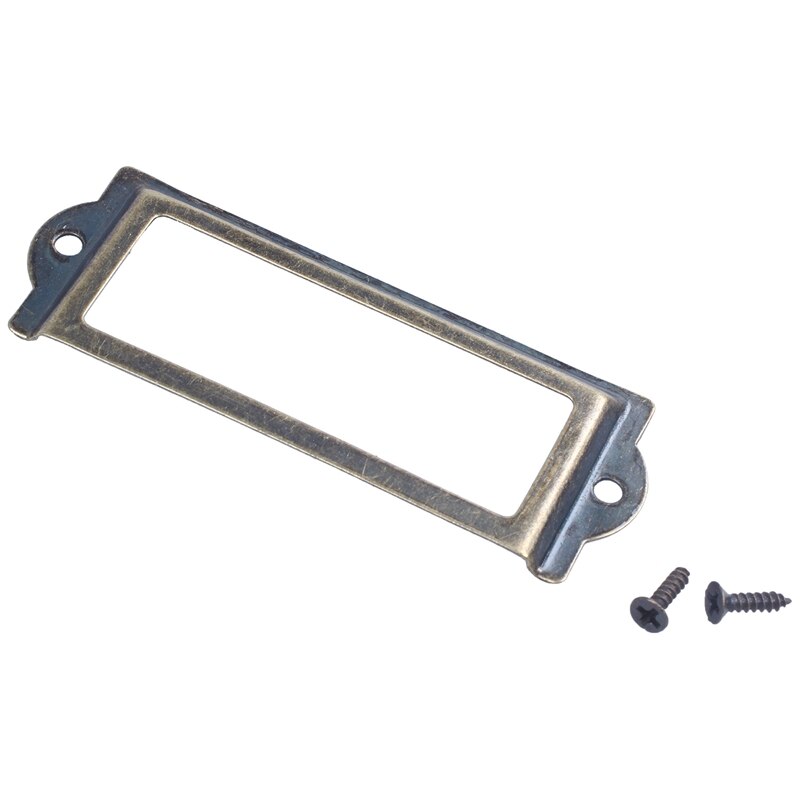 Office File Drawer Tag Label Holder 83Mm X 30Mm 8 Pcs Bronze Tone