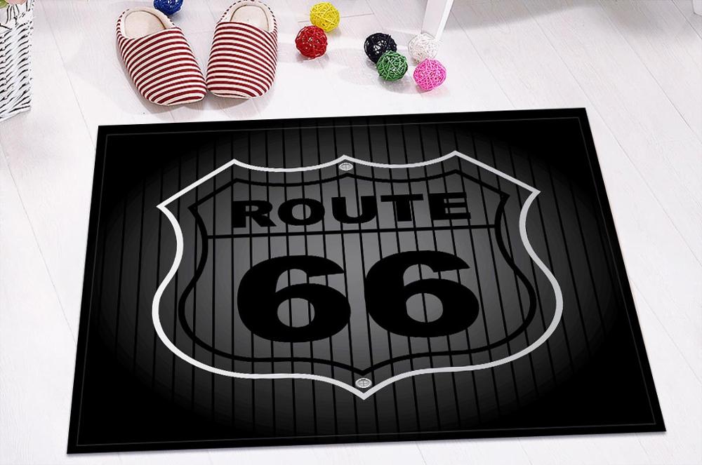 Lb 60*40 vintage historisk rute 66 us biler motorcykel badeværelse tæppe gulvmåtte dørmåtte køkken toilet tæppe til mand stue: 6062