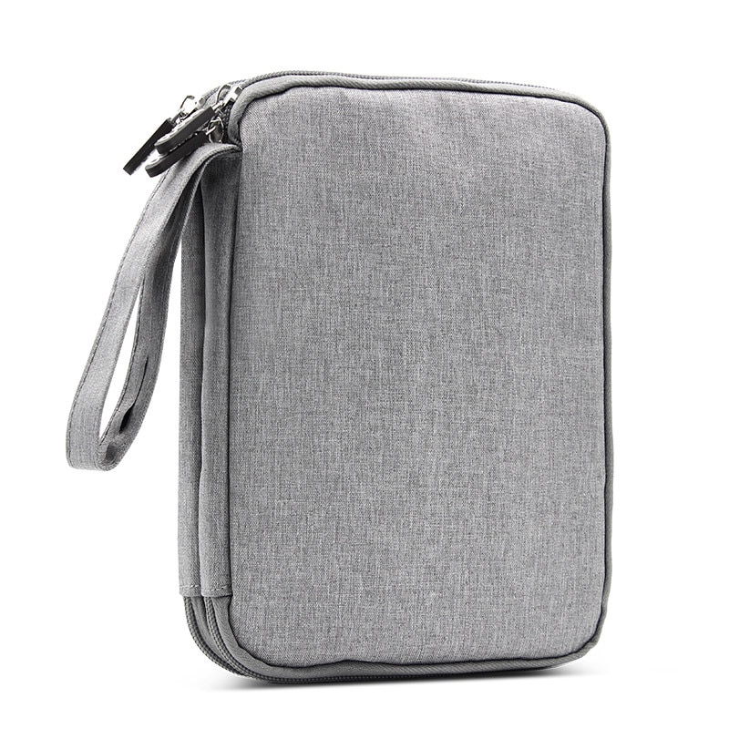 Degli uomini Del Cinturino Dell&#39;orologio Della Borsa Della Borsa Dell&#39;organizzatore Cavo Dati USB Filo Degli Auricolari Accumulatori e caricabatterie di riserva Borsa Da Viaggio Kit Caso di Dispositivi di Gadget Digitali 2019 Nuovo: GRAY