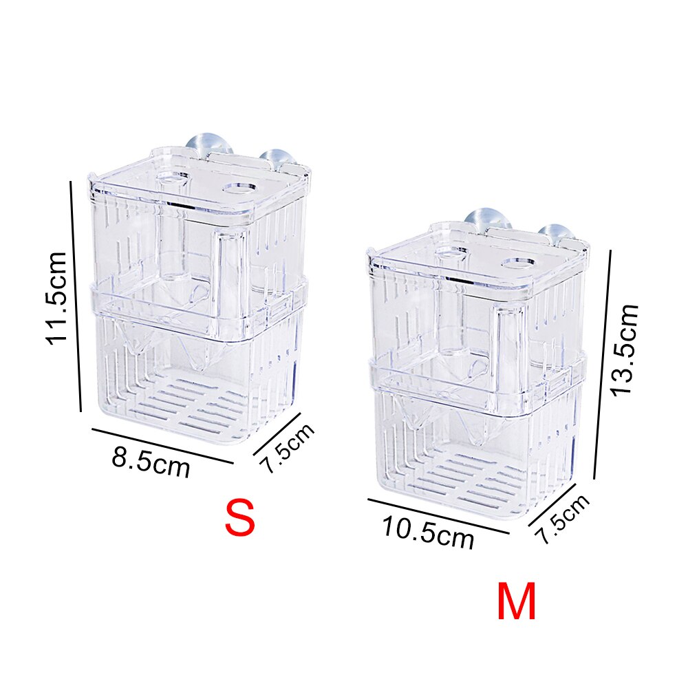 1PCS Multifunctional Transparent Small Fish Tank Breeding Isolation Box Aquarium Feeding Box Incubator Pet Farm Supplies: S