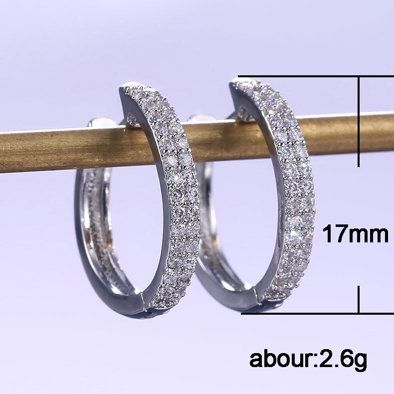 Delicate 925 Sterling Silver Sparkling Single Row Zircon Stud Earrings for Women Wedding Band Jewelry Pendientes oorbellen