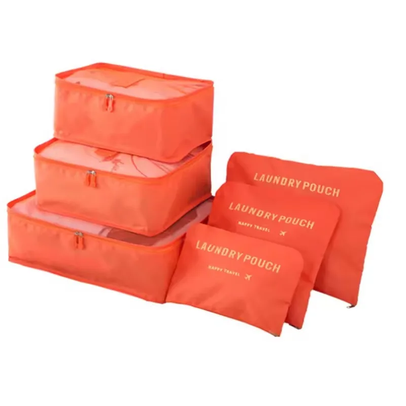 6 stuks waterdichte opbergtassen voor reiskleding, draagbare bagage-organizer, opbergtas, pakblok, 6 kleuren, lokaal op voorraad