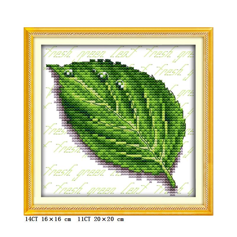 All kinds of leaves small size mini handmade DIY embroidery cross stitch maple leaf ginkgo leaves and other hanging paintings