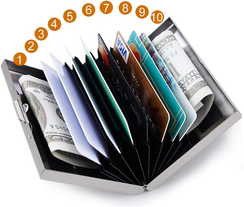 Rfid Credit Carte Roestvrijstalen Kaart Grote Capaciteit Case Metalen Kaart Doos Walle Anti Magnetische Anti-Diefstal Kaarthouder Ideaal Cadeau: Denemarken Eiken