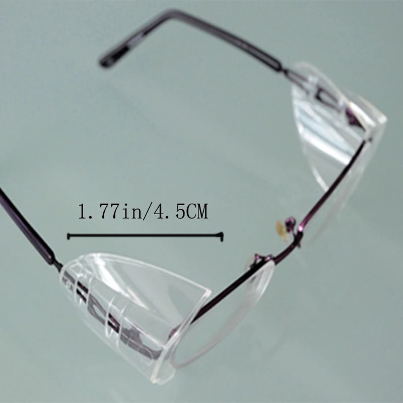 2 Pairs Safety Glasses Side Shields,Slip on Clear Side Shields,Fits Small to Medium Eyeglasses Frames