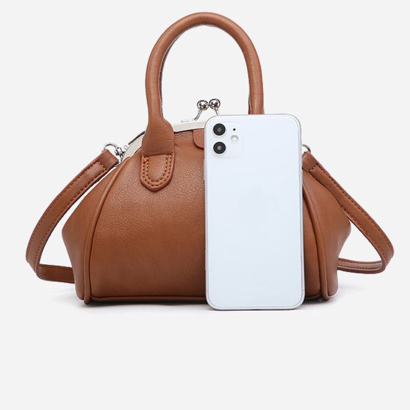 Coolcept Women Pu Leather Handbag Shell Wrist Bag For Women Metal Trap Shoulder Ladies Bag Casual Daily Bag
