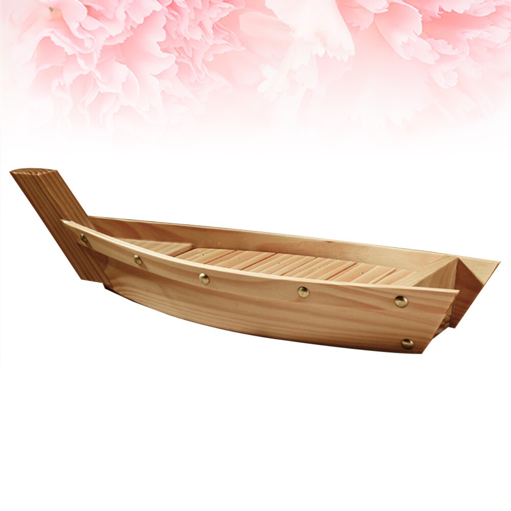 Assiette à Sushi en bois, plat en forme de bateau, plateau de collation de Style japonais, plat de service pour Restaurant à domicile (taille S)