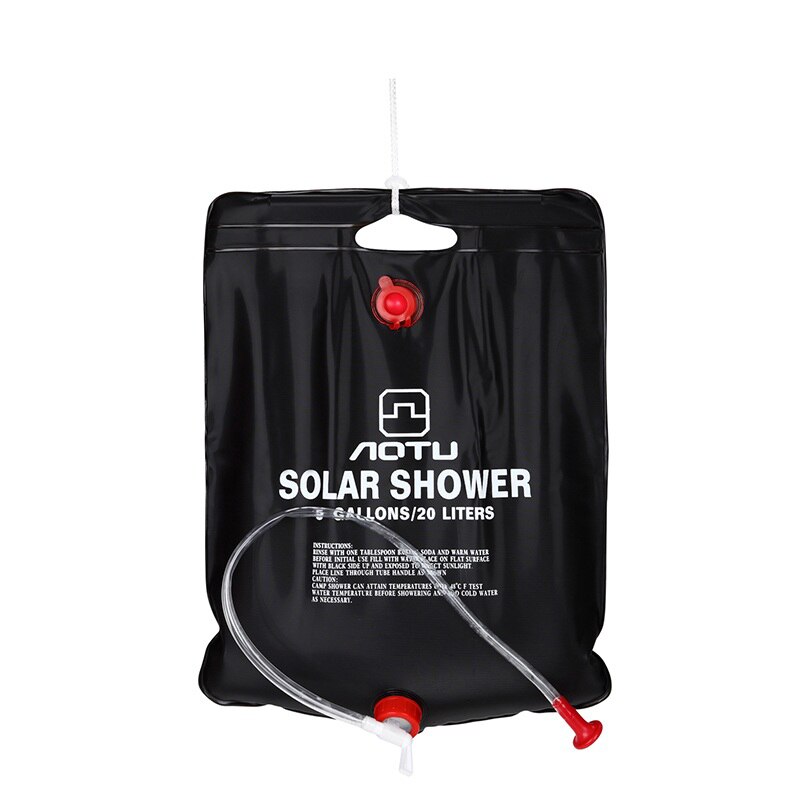 Outdoor 20L Solar Douche Zak Draagbare Verwarmd Water Camping Wandelen Reizen Bad Sack Zwart In Verkoop: Default Title