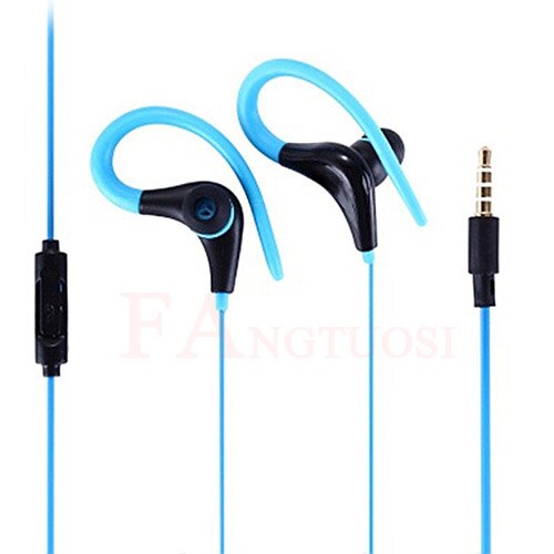 Roreta com fio fones de ouvido 3.5mm earloop estéreo esporte jogging música fones com microfone para xiaomi huawei telefone inteligente: blue
