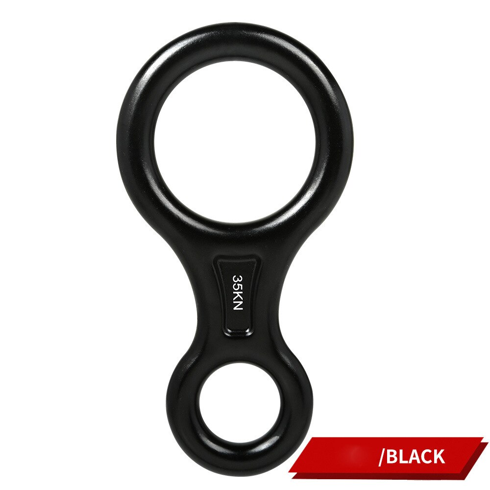 Climbing Gear Downhill Equipment 35KN Rescue Figure 8 Descender Carabiner Rigging Plate for Climbing Belaying Rappelling Device: Black1