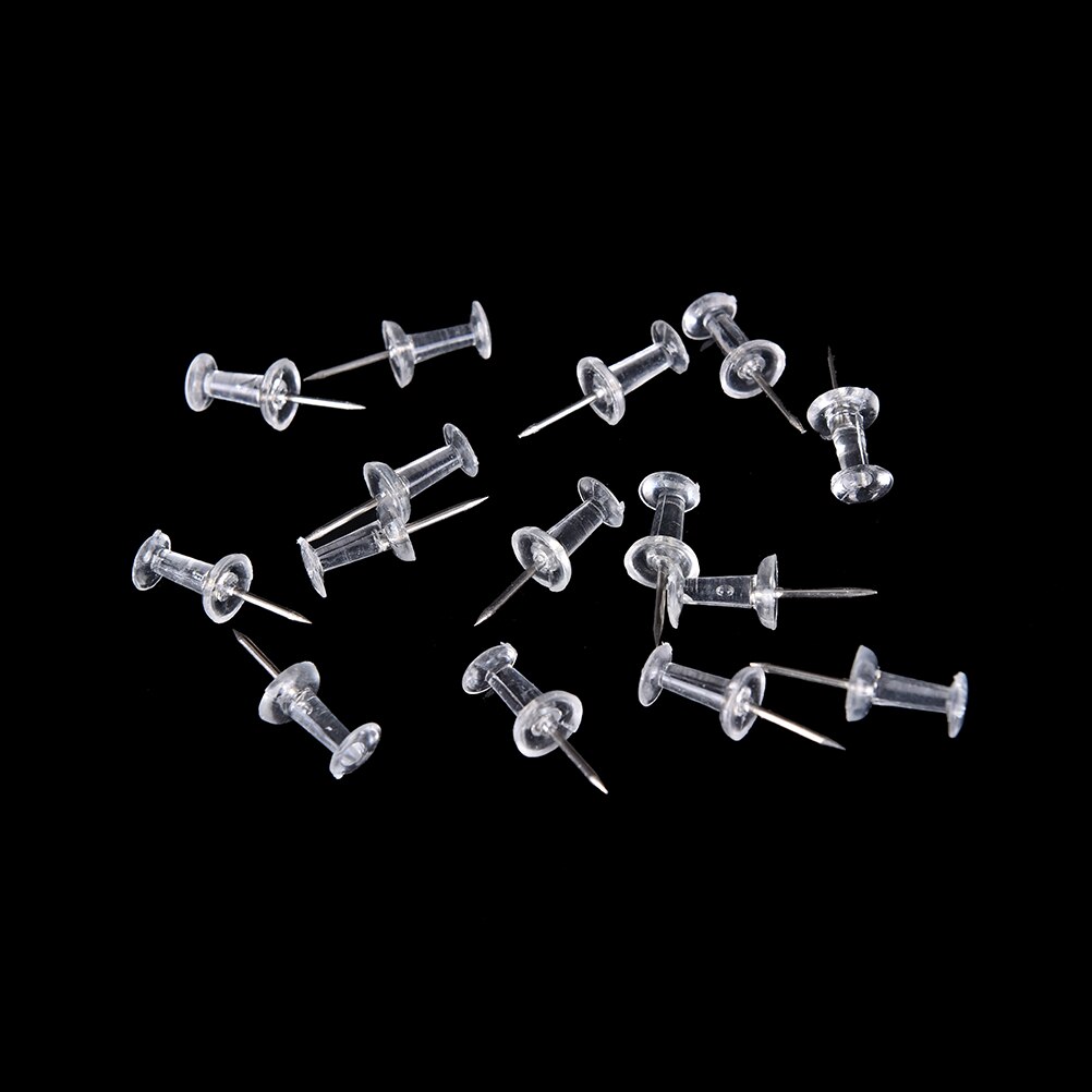 40pcs Clear Transparent Plastic Tacks Push Pins Assorted Making Thumb Tacks Cork Board Office School Stationery Supplies SD&HI