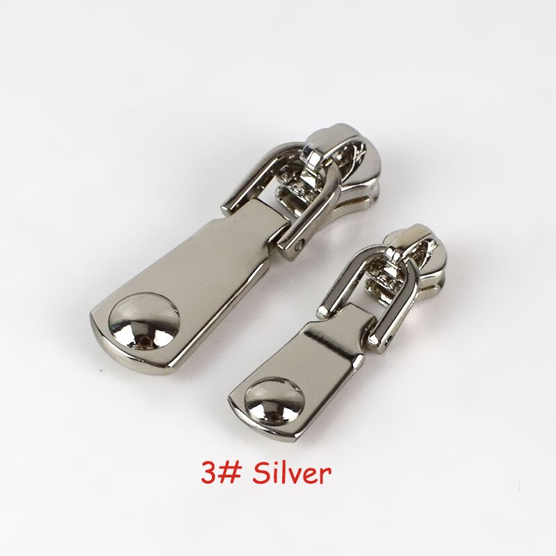Deslizadores de cremallera de bloqueo de resorte 5 uds 3 #5 # para cremalleras de Metal, extractor de cuerpo de cremallera de , Kit de reparación de cremallera, accesorios de ropa DIY: No33Silver