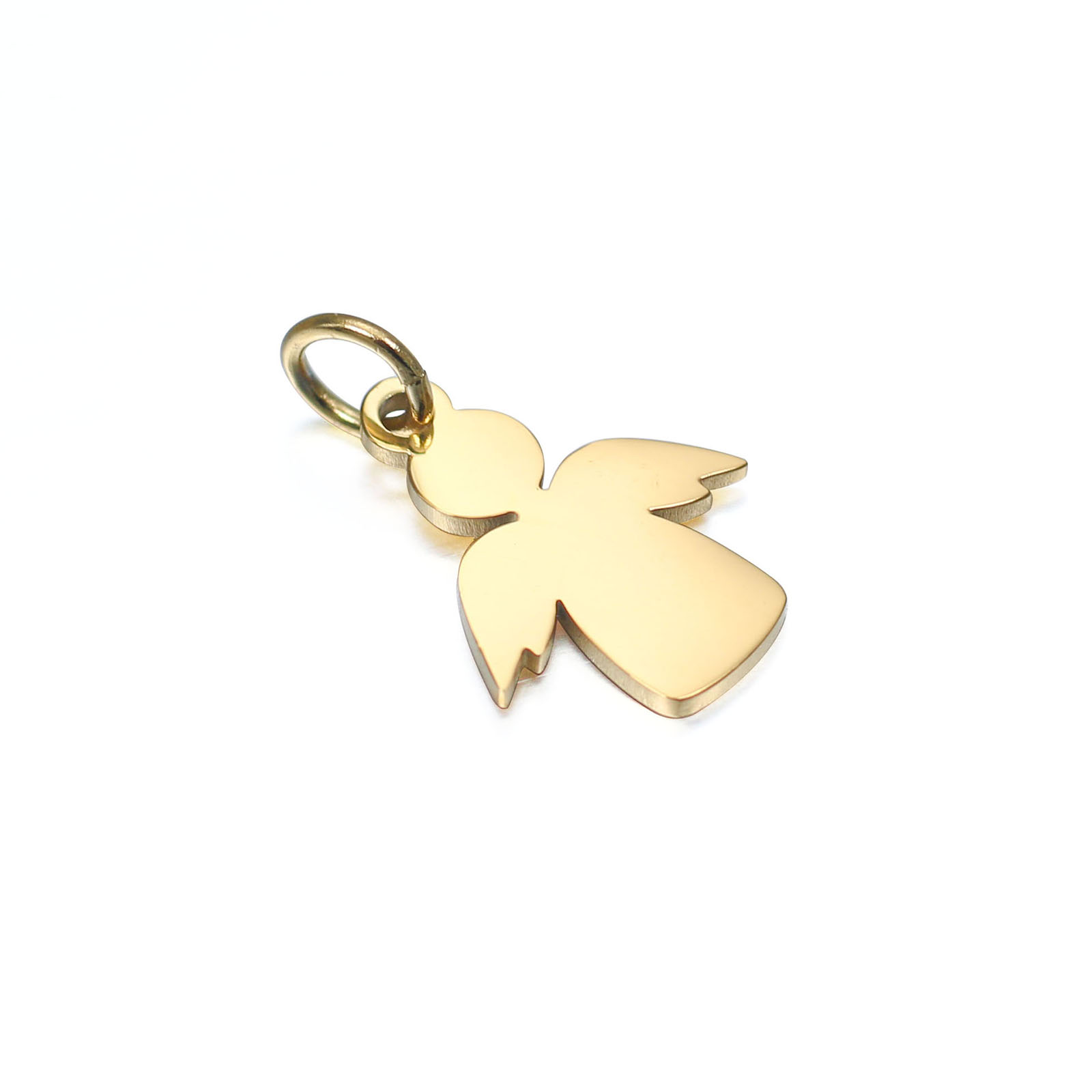 Breloques ange en acier inoxydable, collection de conte nickel é, multicolore, métal, PmotDIY, collier exécutif, bijoux , 18mm x 11mm, 1PC
