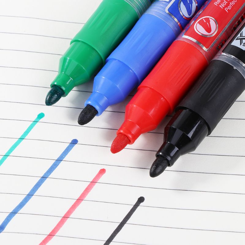 5 Pcs Erasable Whiteboard Marker Pen Dry-Erase Sign Ink Refillable Office School Supplies Student