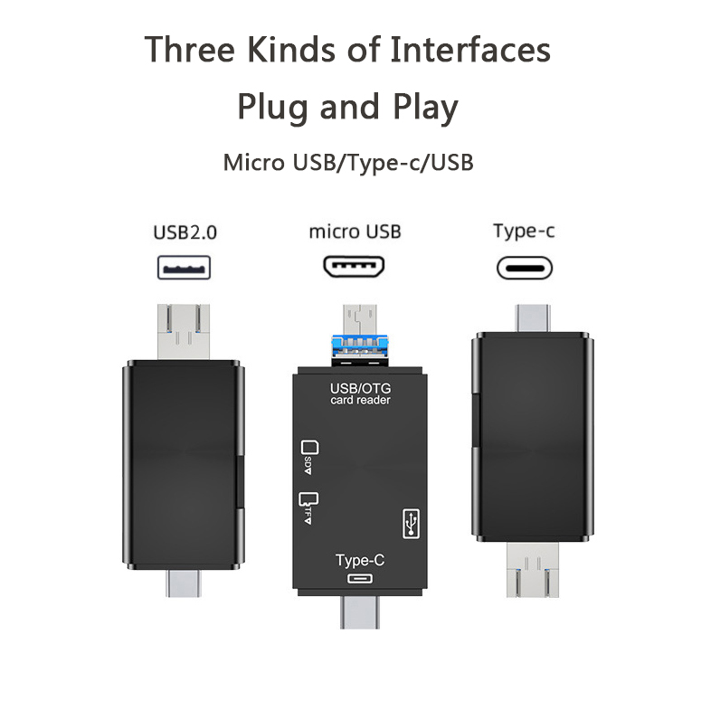 2022 TF SD Kartenleser Tragbare USB 2,0 Typ C Dual Slot-Speicher Karte Adapter Langlebig Und Praktische Für täglichen Gebrauch Tragbare