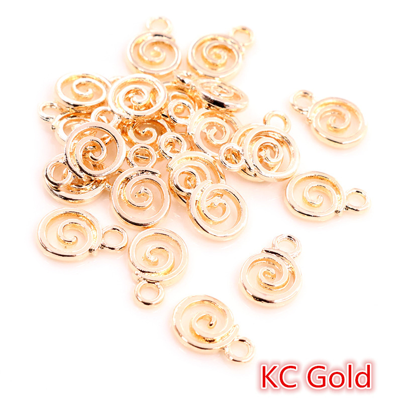 11x8mm 30 stücke Antike Silber Überzogene KC Gold Farben Rhodium Strudel Handgemachte Charme Anhänger: DIY für Armbinde halskette: KC gold
