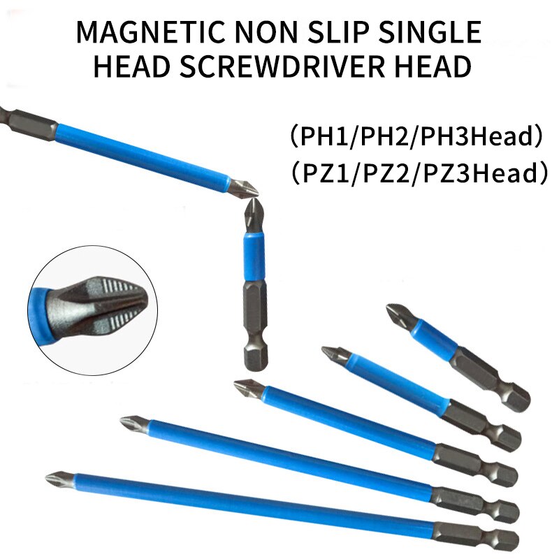 10/12 pièces PH1 PH2 PH3 PZ1 PZ2 PZ3 jeu d'embouts de tournevis magnétique 1/4 "tige hexagonale anti-dérapant Phillips accessoires pour outils électriques