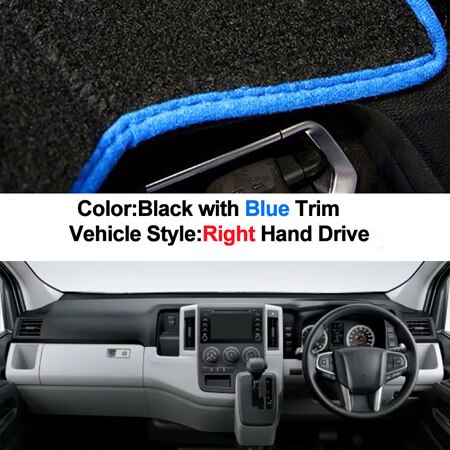 2 Layers Car Dashboard Cover Dash Mat Carpet Cape For Toyota Hiace Commuter LHD RHD Auto Dashmat Sunshade Anti-dirty: Purple 