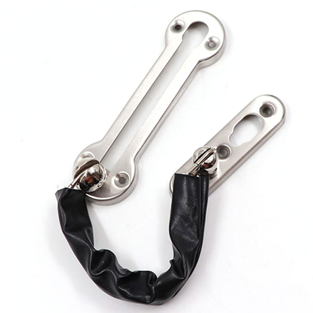 Stainless Steel Anti-theft Door Chain Latch Safety Guard Security Lock Room Door Bolt Hotel Door Chain Bolt: Brushed