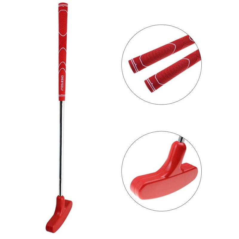 CRESTGOLF Golf Club Double-way Two Sides Junior Golf Putter 24 inches,Suitable for both right handed and left handed Golf Putter: red