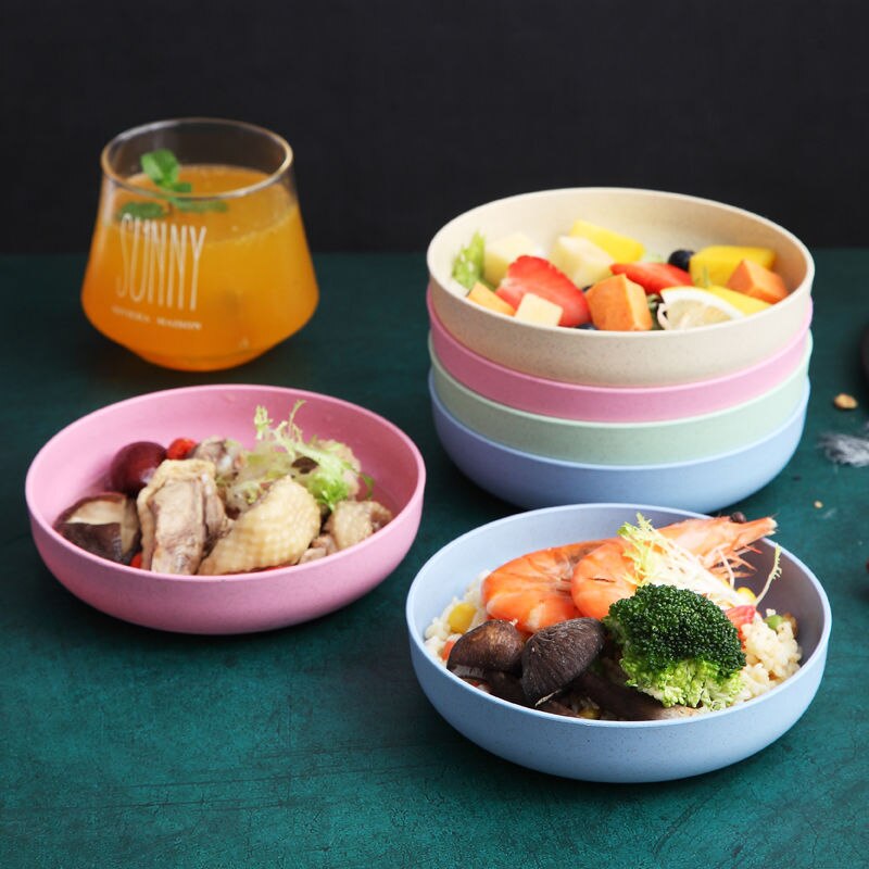 4PCS little plates for home use wheat straw plates for bone spits and side dishes for home use lovely fruit cakes