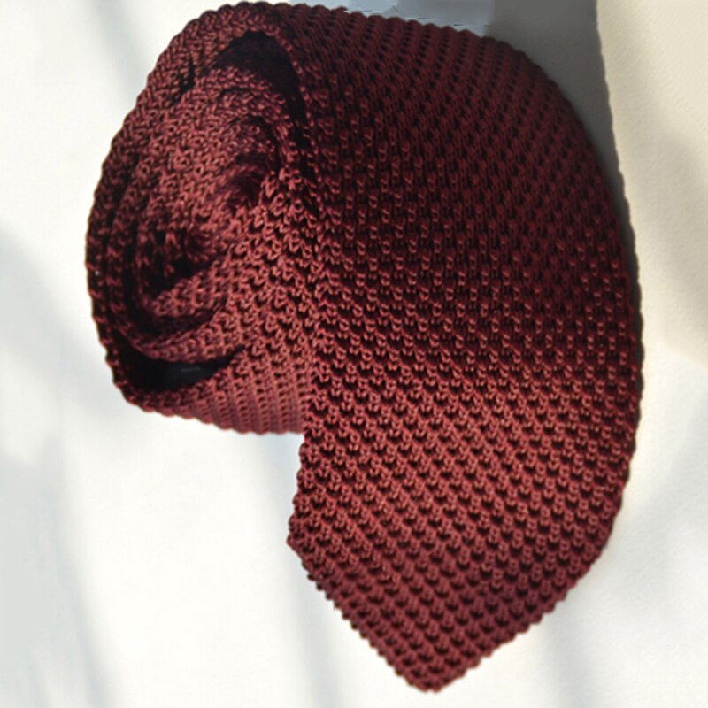 Cravatte colorate da uomo in maglia lavorata a maglia cravatta tinta unita stretto sottile magro tessuto tinta unita cravatte strette