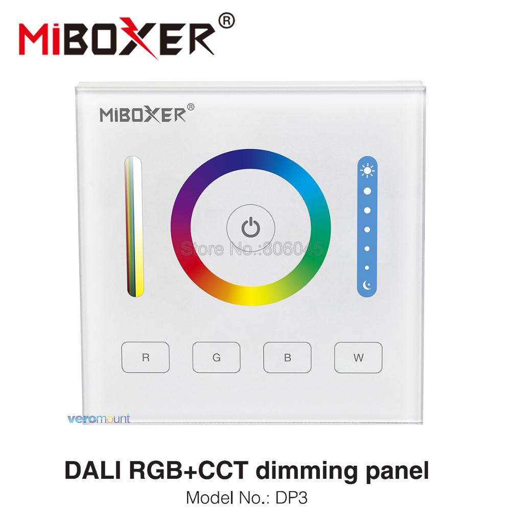 Miboxer dali 86 touch panel rgb rgbw rgb+cct 3 in 1 smart led controller  dp3 til rgb rgbw rgbcct led strip