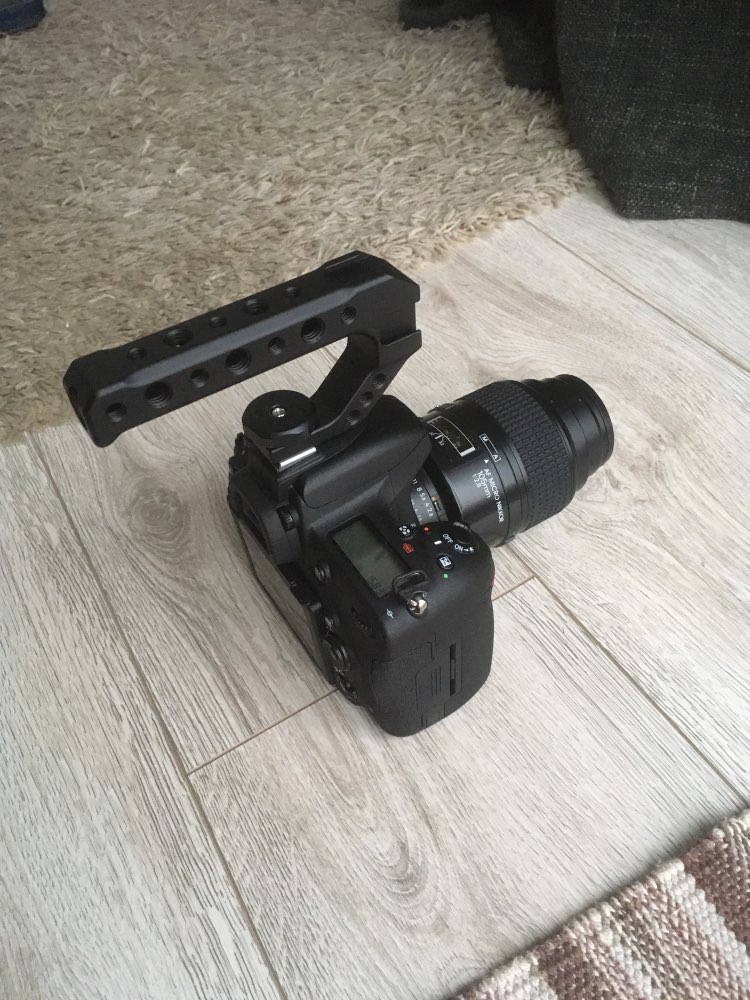 Dslr kamera tophåndtag metal ost greb med tre koldt skoen adapter montering universal håndtag til canon nikon kamera