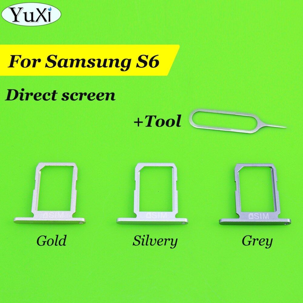 YuXi Sim-kaart Lade Voor Samsung Galaxy S6 Edge Sim-kaart Lade Slot Houder Behuizing Onderdelen