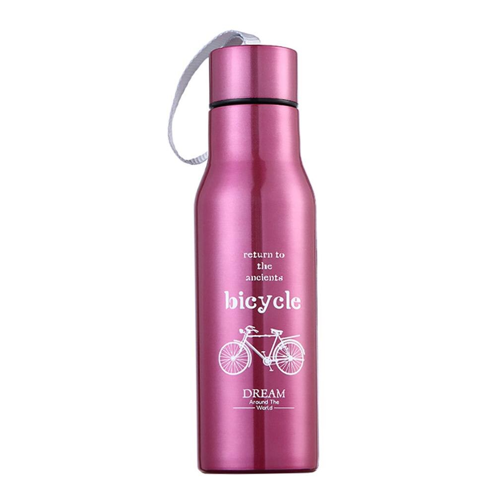 600Ml Rvs Outdoor Zomer Sling Sport Pot Sap Melk Thermos Hittebestendig Rijden Reizen Draagbare Water Cup waterkoker: Rood