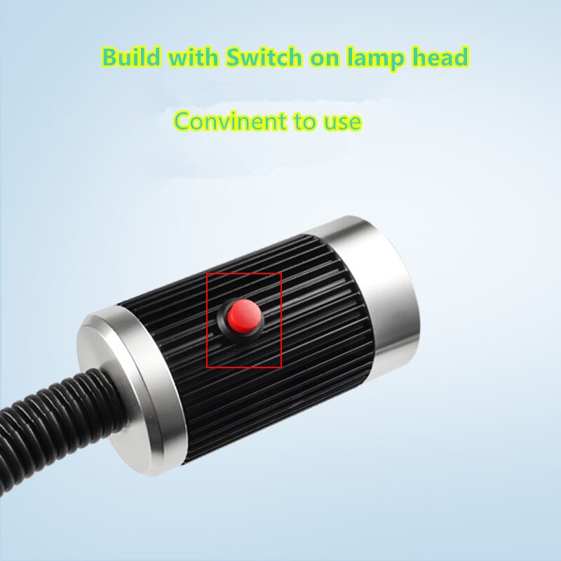 Led maskine arbejdslampe med 80cm/100cm/120cm lang svanehals 220v 9w led belysningsværktøj til industriel maskine cnc drejebænk værksted