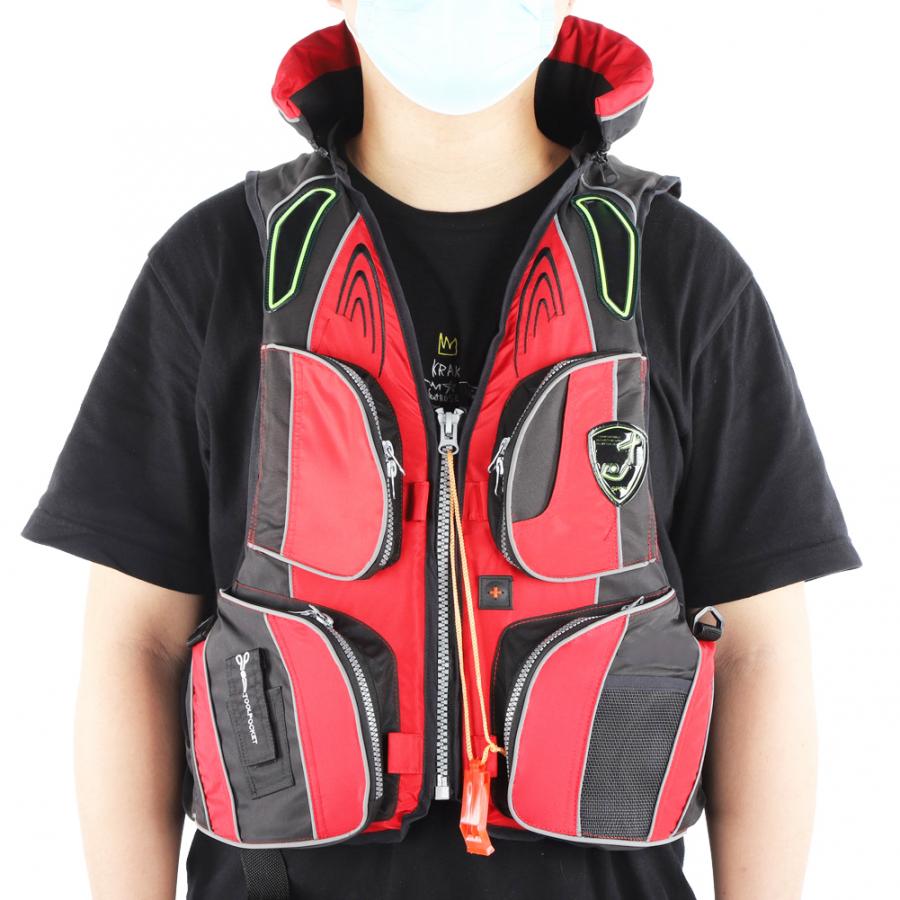 Fishing Life Jacket Buoyancy Life Vest Multi-Function Multi Pocket Jacket Adult Floating Vest Fishing Drifting Waistcoat