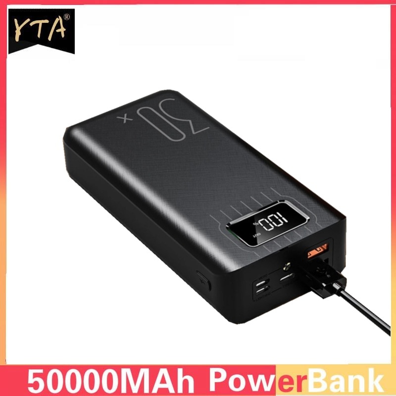 50000mAh Power Bank Portable Charging Poverbank Mobile Phone External Battery Charger Powerbank 50000 mAh for Xiaomi Mi