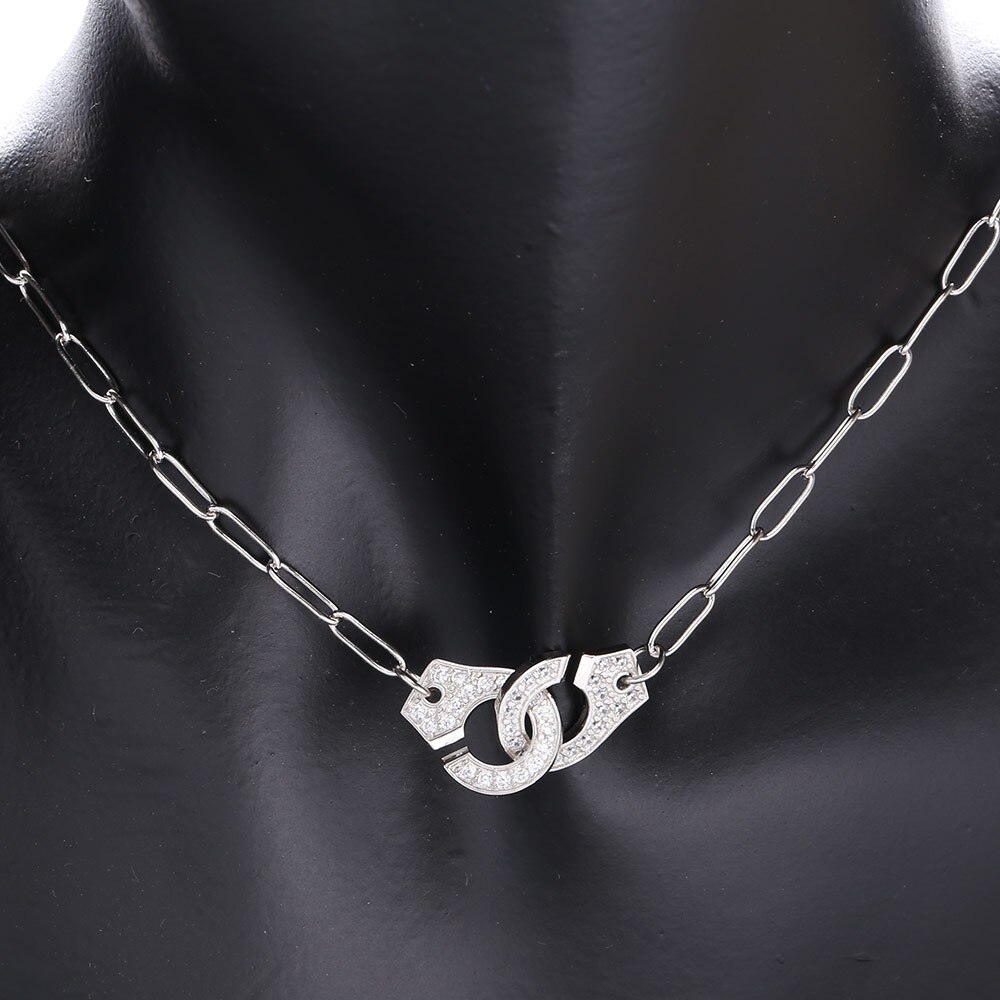 Shadowhunters 925 prata esterlina algemas pingente colar com clara pedra cheia corrente colar prata chocker para o presente de luxo