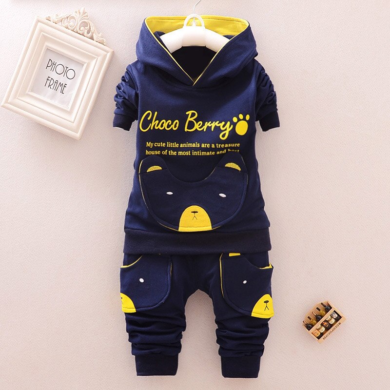 Conjuntos de ropa de bebés Bear Leader, ropa de invierno para niños, ropa deportiva a rayas para niños, conjunto de ropa para niños, conjuntos de primavera para niños: AH2036 navy blue / 2T