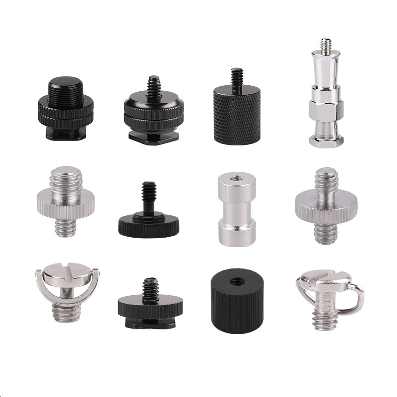 Camera Screw Converter Adapter Kit 1/4 Male Screw 3/8 Female Screw Adapter Cold Shoe Shoe Adapter Camera Accessories Kit