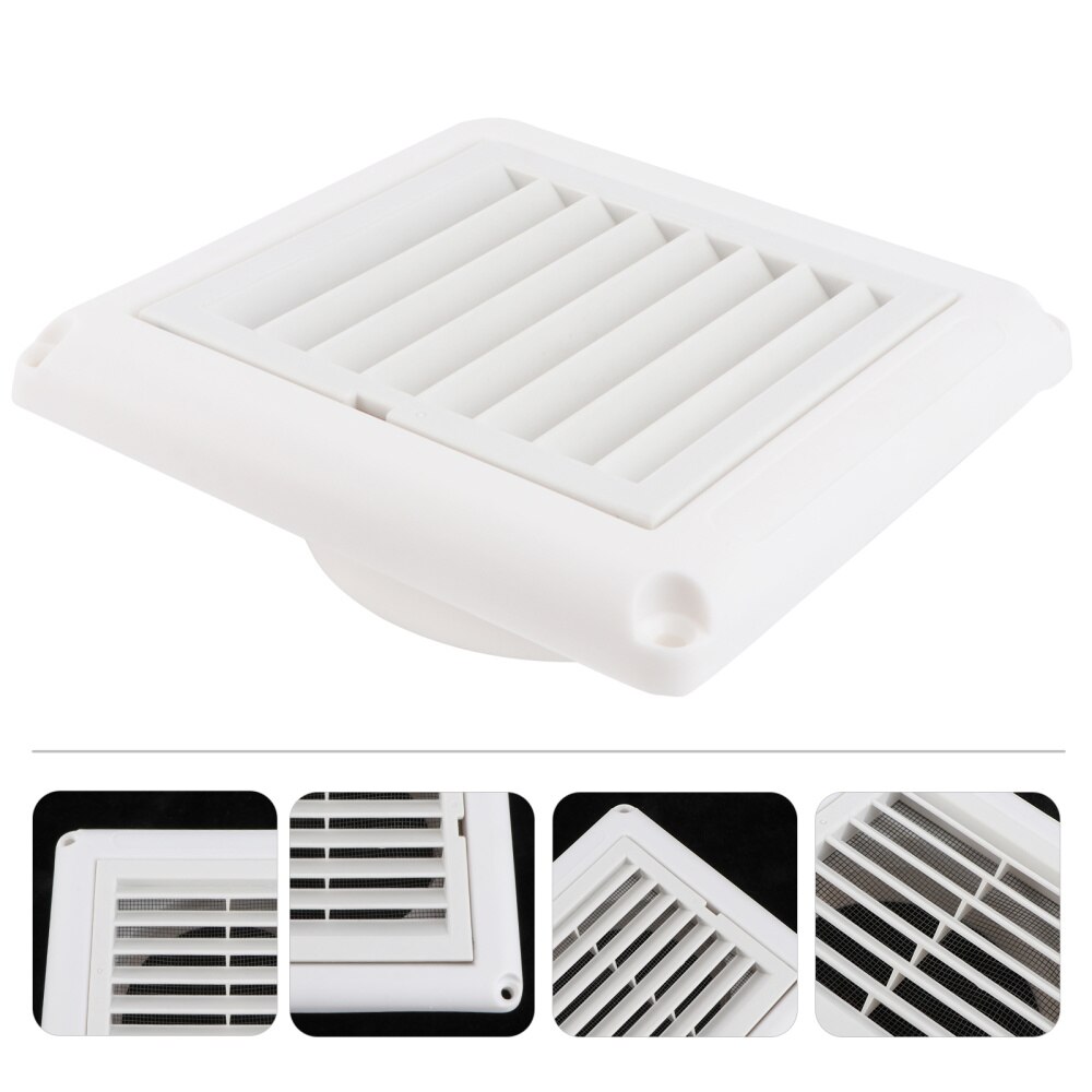 1PC Air Vent Ventilation Grill Cover Wall Ceiling Mounted Vent Built-in Fly Screen Mesh for Bathroom Office Home (White, 100mm)