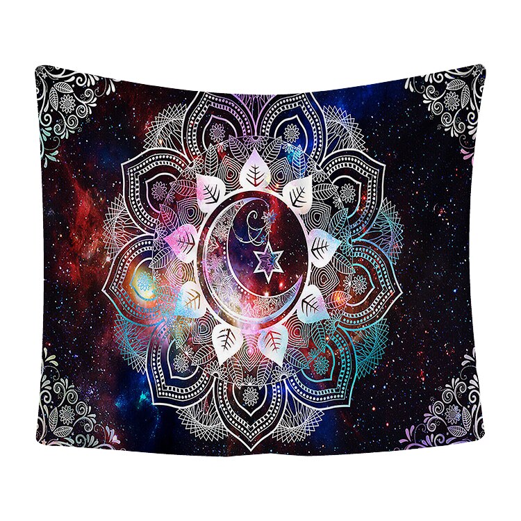 Mandala gobeläng vägghängande dekor vägg tyg gobelänger psykedelisk hippie nattmåne gobeläng vägg strand matta: G