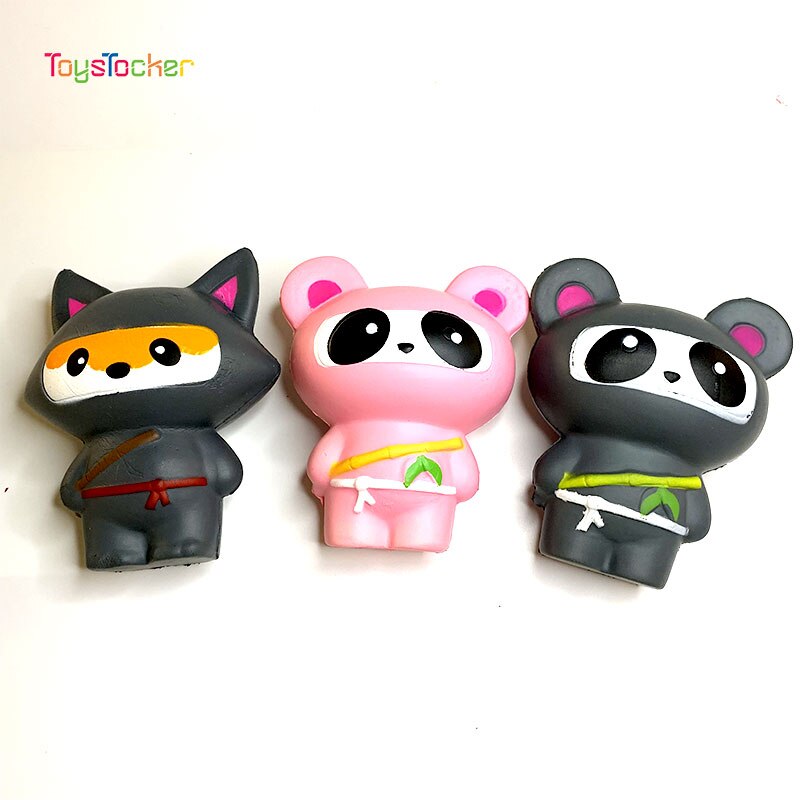 Kleurrijke Panda Ninja Modellering Squishy Langzaam Stijgende Zachte Squeeze Speelgoed Telefoon Strap Geurende Stress Grappig Kid Xmas