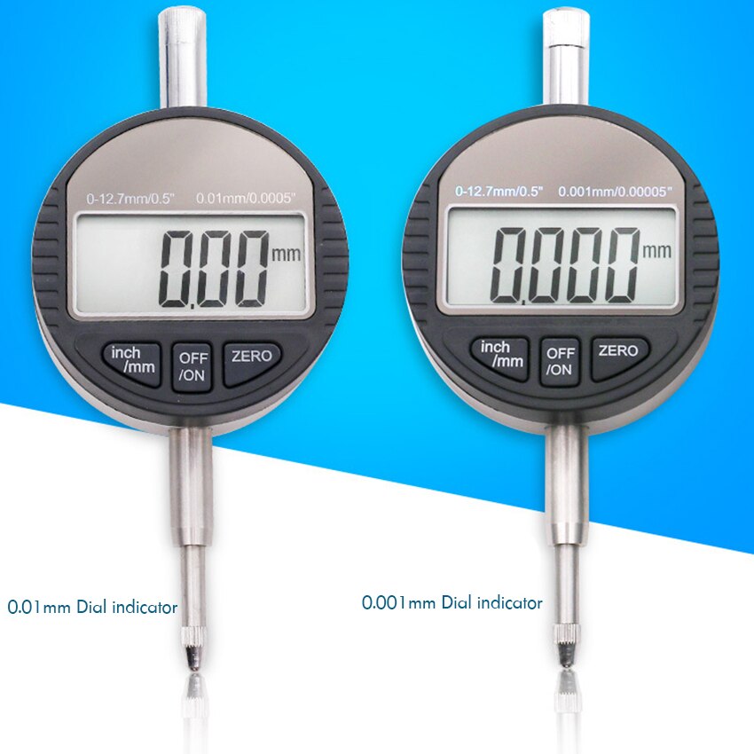 0-12.7mm Electronic Digital Dial Indicator Gauge Inch/Metric Conversion, Resolution: 0.001mm / 0.01mm Digital Probe Indicator