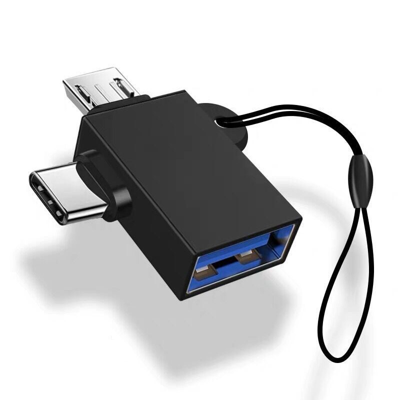 Typ-c Mikro USB OTG Adapter Für Samsung Xiaomi Huawei Tablette Notizbuch Unterstützung OTG Funktion Mit Typ C Stecker USB Stecker: Schwarz Schlüsselband