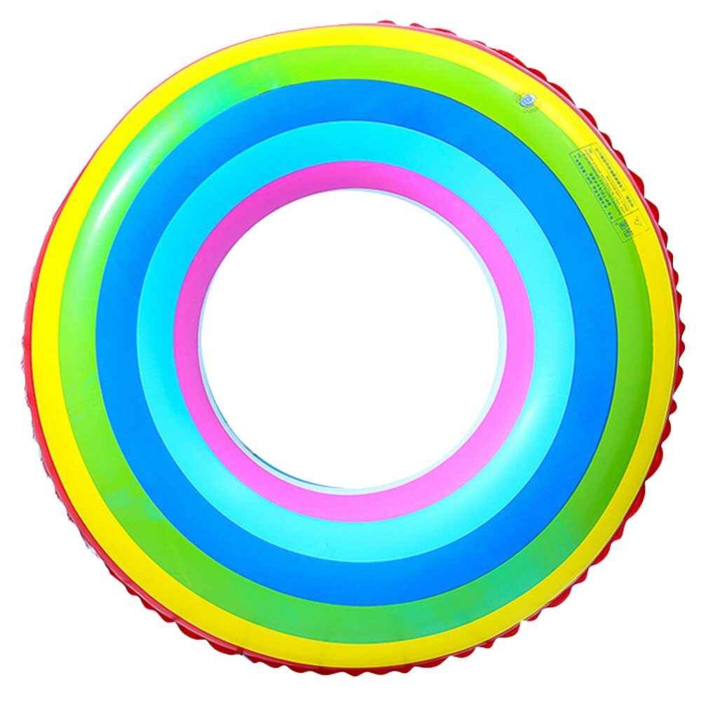 80cm Thicken Swim Ring Double Layers Inflated Swim Ring Water Floating Ring Colorful: Default Title