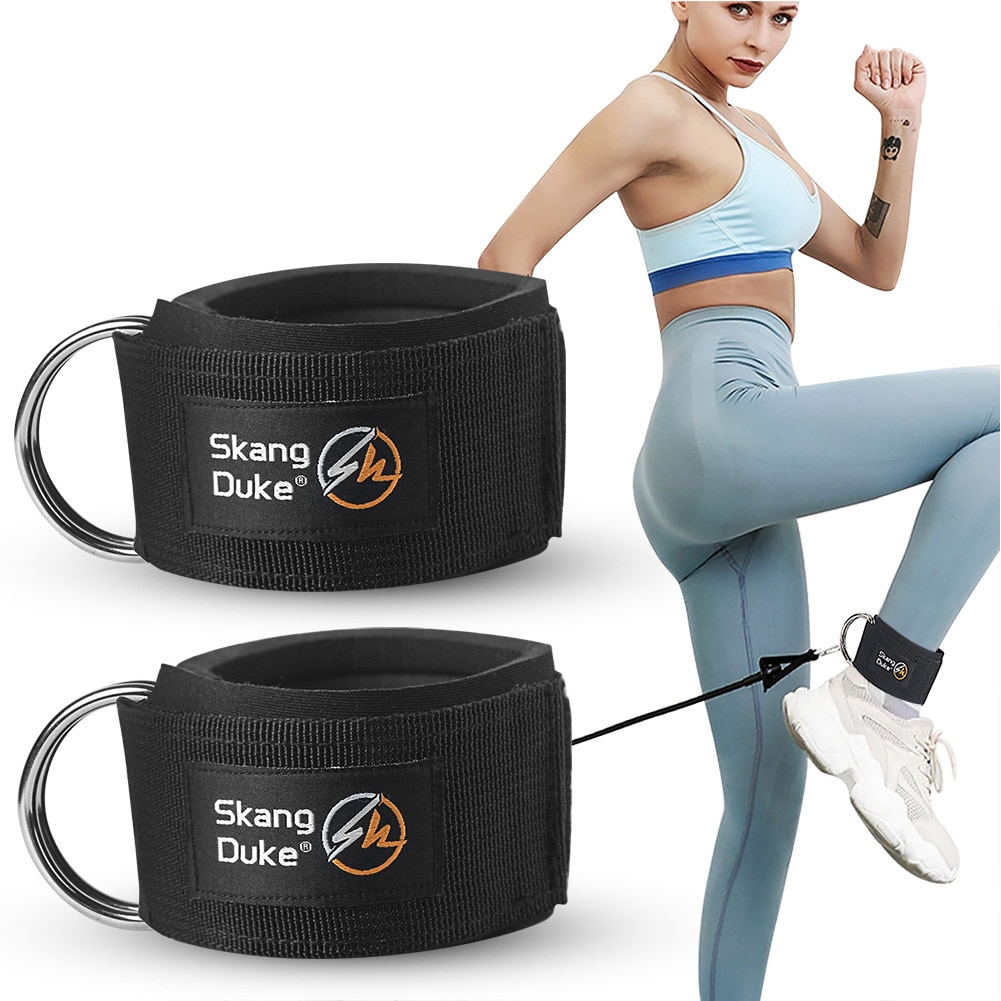 2 Stuks Sport Enkelbandjes Fitness Enkel Ondersteuning Gewatteerde D-Ring Enkelboeien Voor Gym Workouts Kabel Machines Been oefeningen