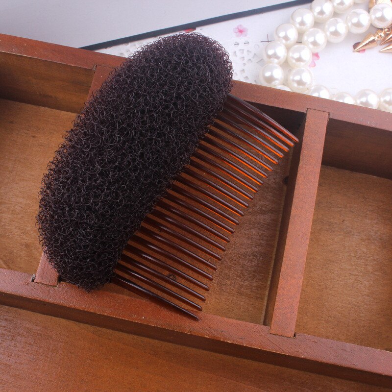Kvinder hår styling klip plastik stick bun maker værktøj kam hår tilbehør til frisør maker fletning værktøj tilbehør: Brun m