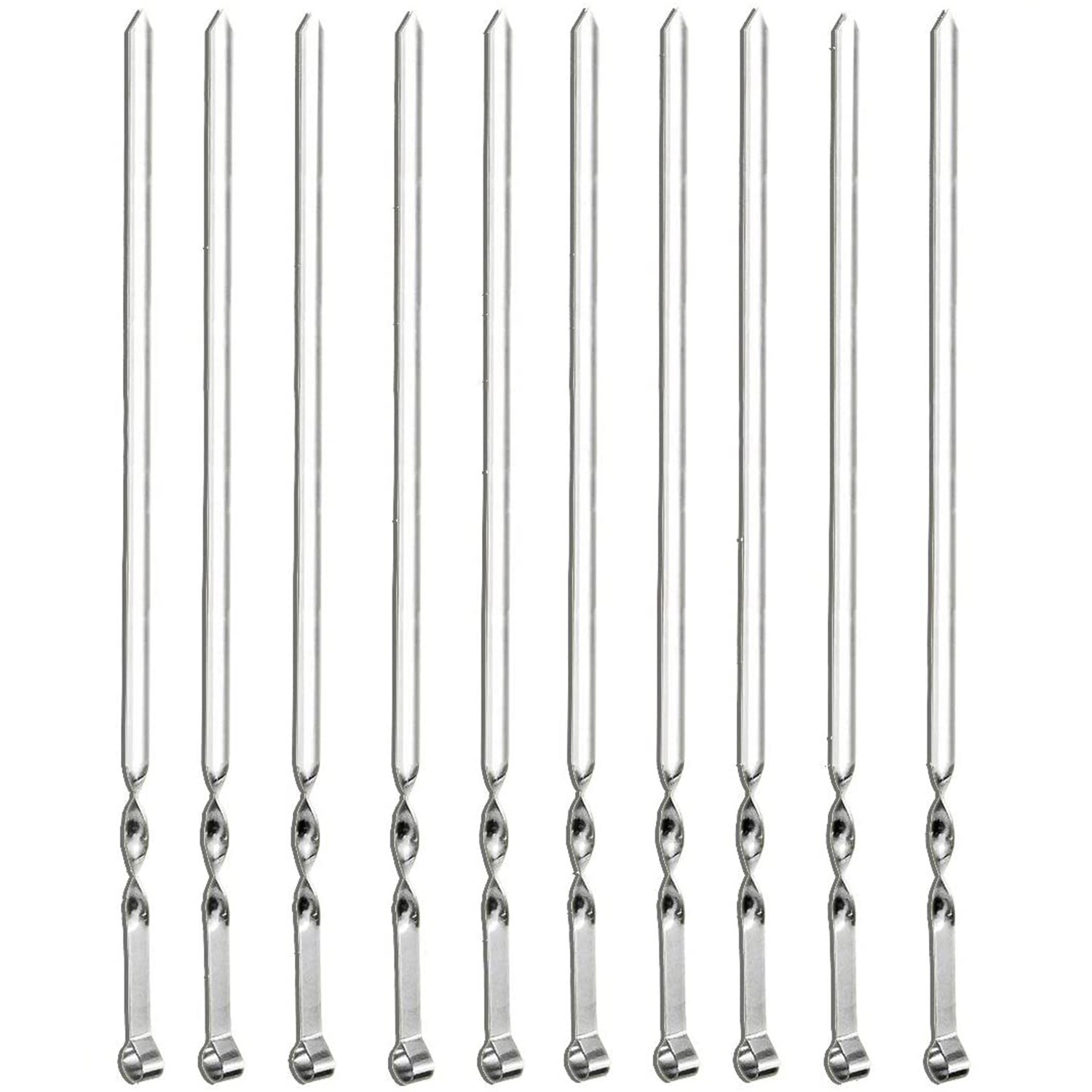 outdoor stainless steel flat needle barbecue sign stainless steel barbecue needle non-rusting barbecue tool set of 10