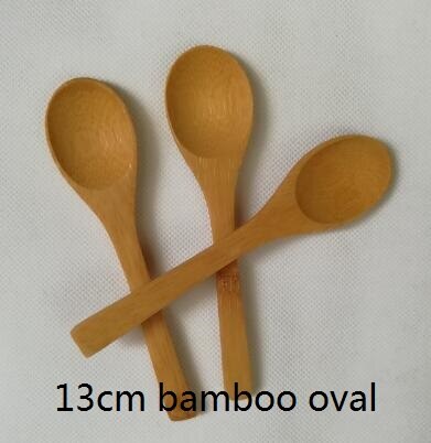 (50 Stuks) 9Cm 13Cm 15Cm Houten Lepels Honing Lepel Baby Lepels Bamboe Lepels: 13cm bamboo oval